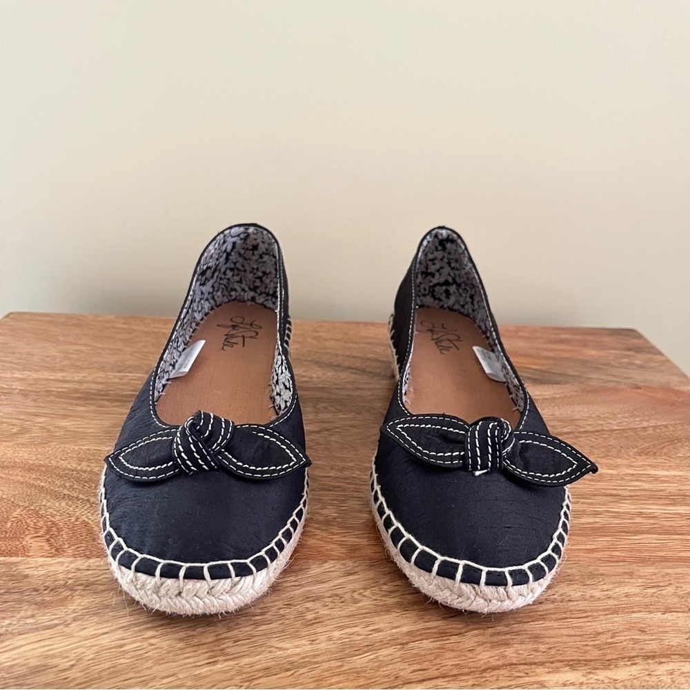 Life Stride Espadrilles Women's 6.5 Black Bow Low Wedge Heel Preppy Summer Shoe - Picture 9 of 12